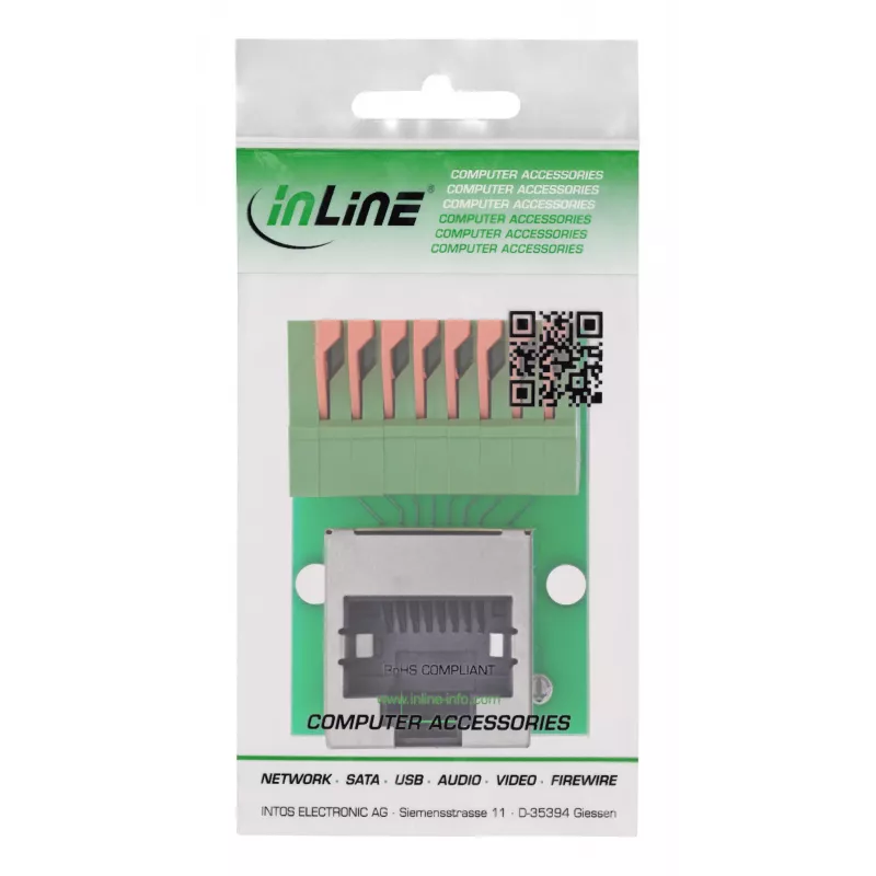 InLine 92505G RJ45 Cat.5e 8P8C / gnybtų blokas 8 kontaktų, žalias