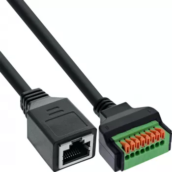 InLine 92505H RJ45 Cat.5e 8P8C / gnybtų blokas, 8 kontaktų, juoda