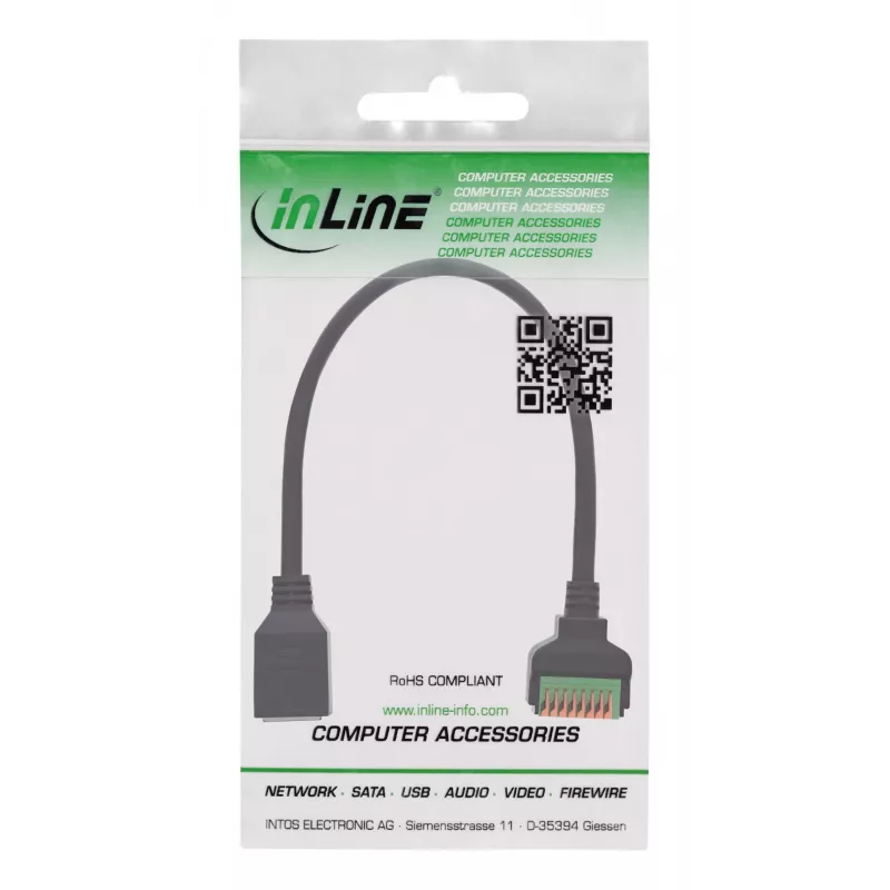 InLine 92505H RJ45 Cat.5e 8P8C / gnybtų blokas, 8 kontaktų, juoda
