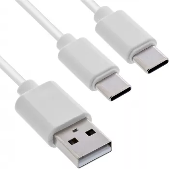 InLine 35121W USB laidas USB 2.0 1 m USB A 2 x USB C Baltas