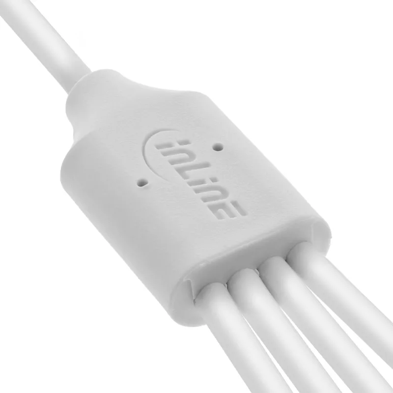 InLine 35146W USB laidas USB 2.0 0,5 m USB A 4 x USB-C baltas