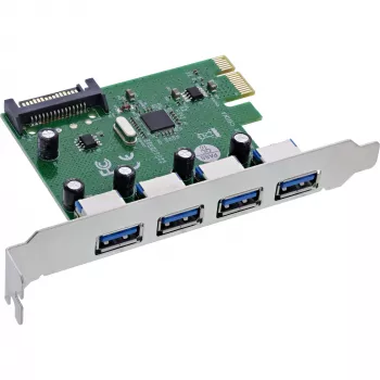 InLine 76666M vidinė USB 3.2 Gen 1 PCIe plokštė su 4 USB-A prievadais