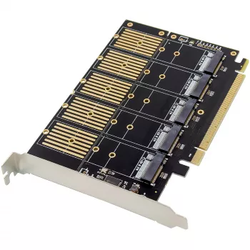 PCIe sąsajos plokštė InLine 76619G – 5 papildomi SATA prievadai M.2 SSD diskams