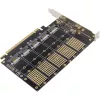 InLine 76619G sąsajos plokštė, PCIe x16 į 5x M.2 Key B SATA, su žemo profilio laikikliu