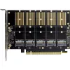 InLine 76619G sąsajos plokštė, PCIe x16 į 5x M.2 Key B SATA, su žemo profilio laikikliu