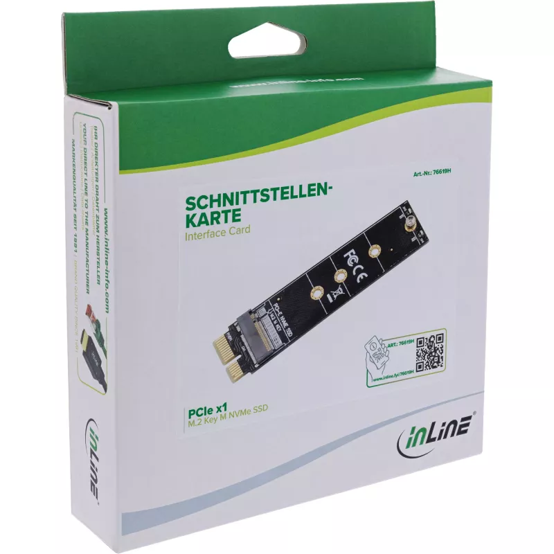 InLine 76619H – PCIe x1 adapteris M.2 NVMe SSD