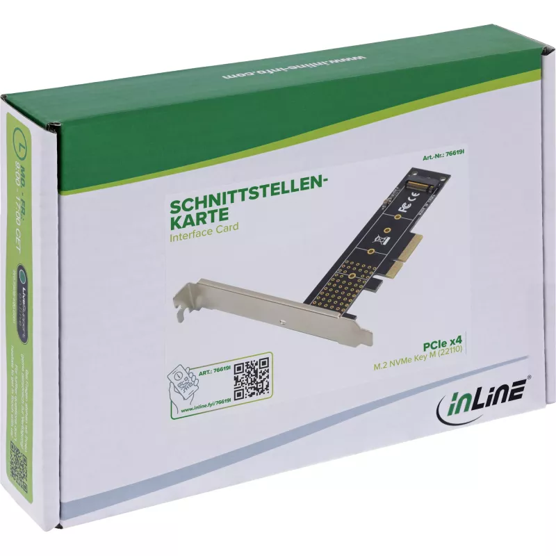 InLine 76619I – PCIe adapterio kortelė M.2 NVMe SSD