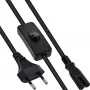 InLine 16152 maitinimo laidas su jungikliu, juodas, 2 m, CEE7/16 – IEC C7