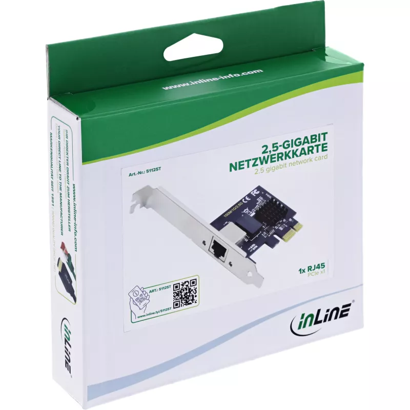 InLine 51125T tinklo plokštė vidinė Ethernet 2500 Mbit/s