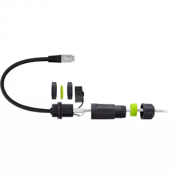 InLine 69927K adapter RJ45 lizdas į kištuką su 20 cm kabeliu, Cat.6A, IP68, M20