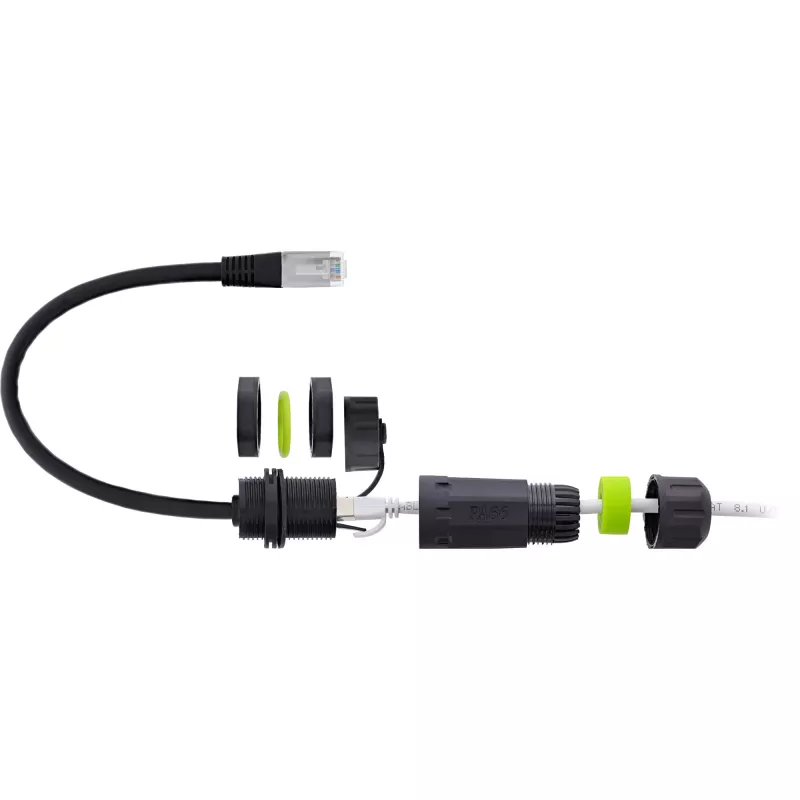 InLine 69927K adapter RJ45 lizdas į kištuką su 20 cm kabeliu, Cat.6A, IP68, M20