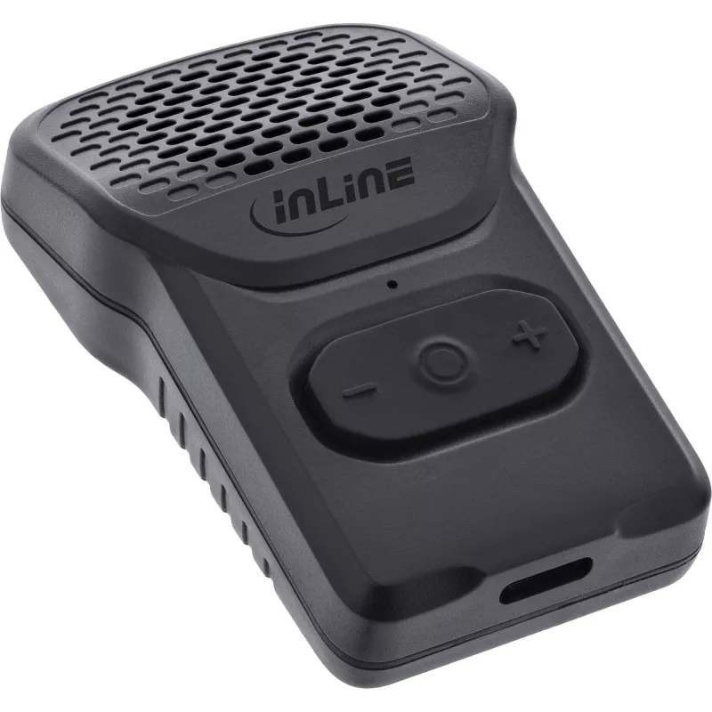 Nešiojamas mono garsiakalbis InLine 55398 — juodas, garsiakalbio skersmuo 2,8 cm, Bluetooth 2,4 GHz (10 m atstumas)