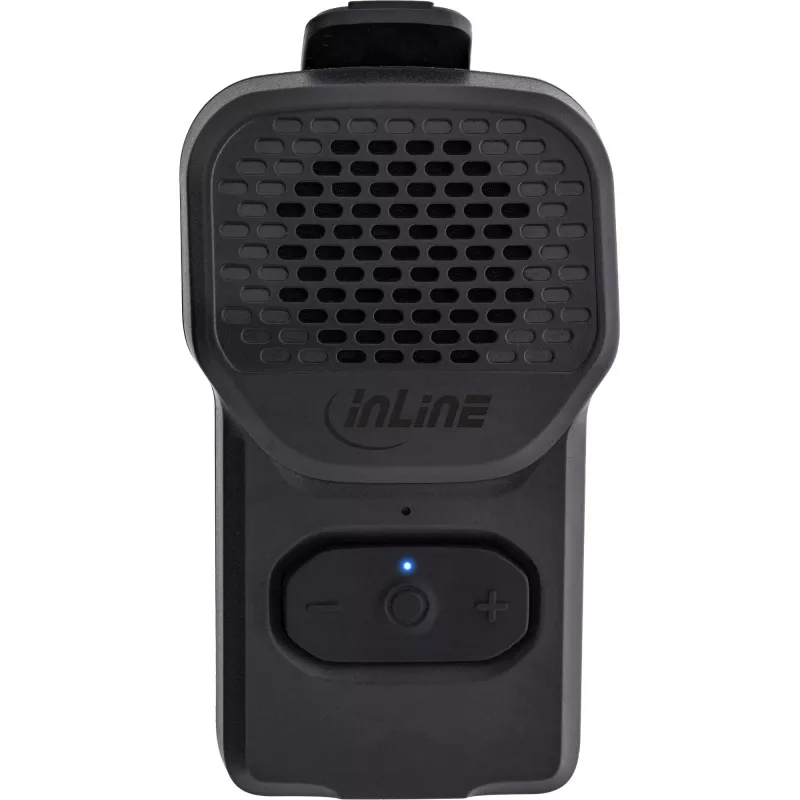 Nešiojamas mono garsiakalbis InLine 55398 — juodas, garsiakalbio skersmuo 2,8 cm, Bluetooth 2,4 GHz (10 m atstumas)