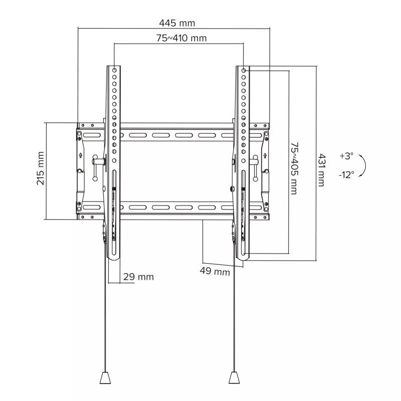 InLine 23101B TV laikiklis/ stovas 177.8 cm (70 colių) Juodas