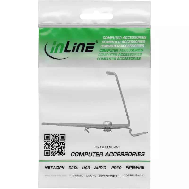 InLine 76203L Keystone SNAP-In metalinis modulio laikiklis, vienas, DIN bėgiui, su liežuvėliu