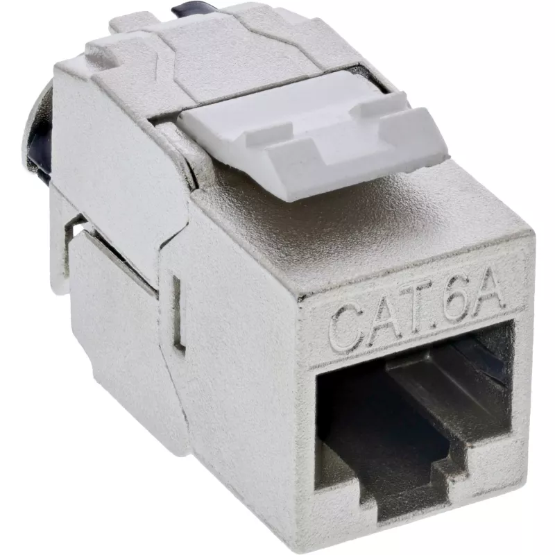 InLine 76202V Keystone RJ45 lizdas slim, SNAP-In, Cat.6A, su integruotu kabelio raiščiu, 10 vnt.