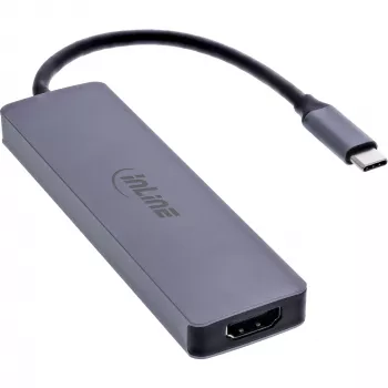 InLine 33271A USB 3.2 Gen 1 (3.1 Gen 1) Type-C įrenginių centras, 5000 Mbit/s, pilka