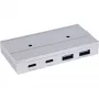 InLine 35395M USB 3.2 Gen 2 (3.1 Gen 2) Type-C 4 prievadų magnetinis šakotuvas, 10 Gbit/s, sidabrinis