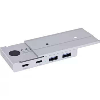 InLine 35395M USB 3.2 Gen 2 (3.1 Gen 2) Type-C 4 prievadų magnetinis šakotuvas, 10 Gbit/s, sidabrinis