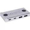 InLine 35395M USB 3.2 Gen 2 (3.1 Gen 2) Type-C 4 prievadų magnetinis šakotuvas, 10 Gbit/s, sidabrinis