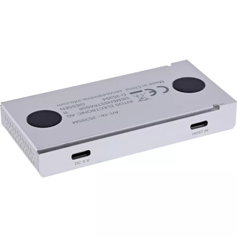 InLine 35395M USB 3.2 Gen 2 (3.1 Gen 2) Type-C 4 prievadų magnetinis šakotuvas, 10 Gbit/s, sidabrinis
