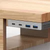InLine 35395M USB 3.2 Gen 2 (3.1 Gen 2) Type-C 4 prievadų magnetinis šakotuvas, 10 Gbit/s, sidabrinis