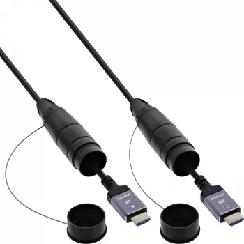 HDMI laidas InLine 17950T, 50 m, HDMI A tipo kištukas–kištukas, HDMI 2.1, 48 Gbit/s, juodas