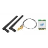 Belaidžio ryšio WLAN/Bluetooth rinkinys SHUTTLE WLN-M12 su Intel AX210 M.2 kortele, triju juostų Wi‑Fi 6E (2,4/5/6 GHz), 2x2, 2400 Mbit/s, išorinėmis antenomis