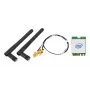 Belaidžio ryšio WLAN/Bluetooth rinkinys SHUTTLE WLN-M12 su Intel AX210 M.2 kortele, triju juostų Wi‑Fi 6E (2,4/5/6 GHz), 2x2, 2400 Mbit/s, išorinėmis antenomis