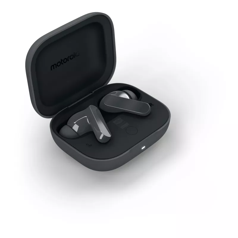 Ausinės MOTOROLA Moto Buds Bass TWS belaidės į ausį skambučiams ir muzikai, juodos, 51 g