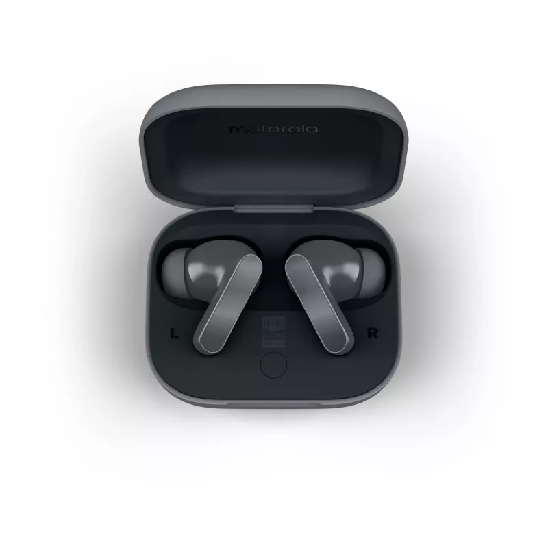 Ausinės MOTOROLA Moto Buds Bass TWS belaidės į ausį skambučiams ir muzikai, juodos, 51 g