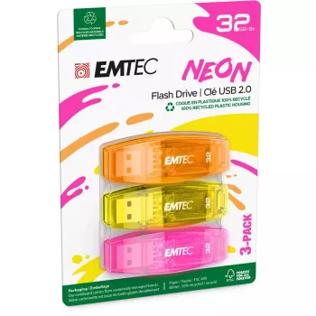 USB atmintinė Emtec 32GB USB Type-A 2.0 C410 Neon