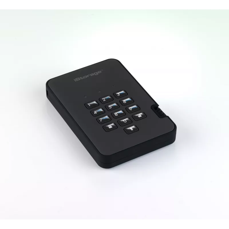 iStorage diskAshur2 256-bit 1TB USB 3.2 šifruotas kietojo kūno diskas - Juodas IS-DA2-256-SSD-1TB-B
