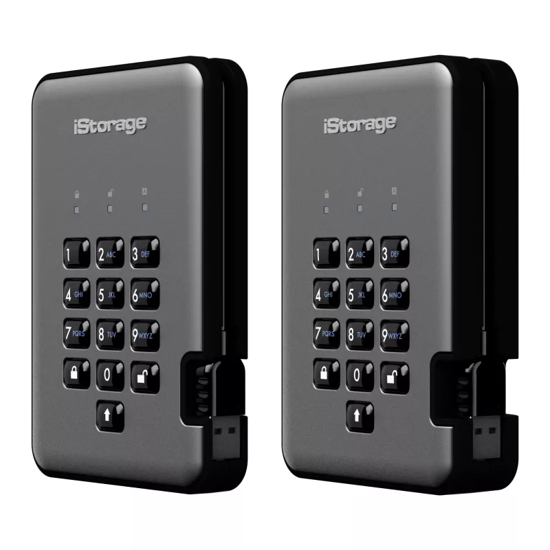 iStorage diskAshur PRO² HDD 4TB | Saugus nešiojamas kietasis diskas su aparatine šifravimo sistema ir PIN kodu