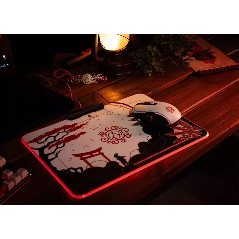 Lexip X Ubisoft - Assassin's Creed - Shadows Pelė, Dešinei rankai, Optinė, USB Type-A, 12000 DPI, Juoda, Auksinė, Raudona, Balta