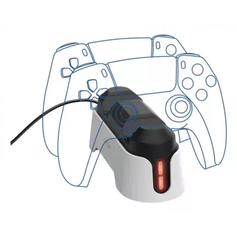 Įkrovimo stovas Trust GXT 228 Dual, skirtas PlayStation 5, juodai baltas