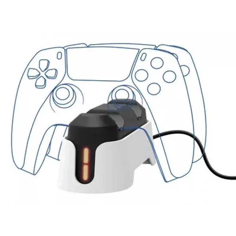 Įkrovimo stovas Trust GXT 228 Dual, skirtas PlayStation 5, juodai baltas