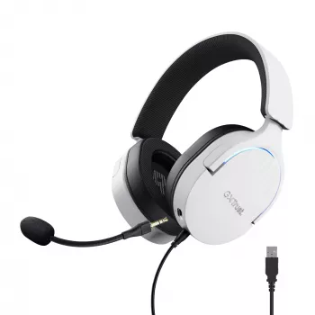 Trust GXT 490W Fayzo 7.1 USB žaidimų ausinės, laidinės, baltos