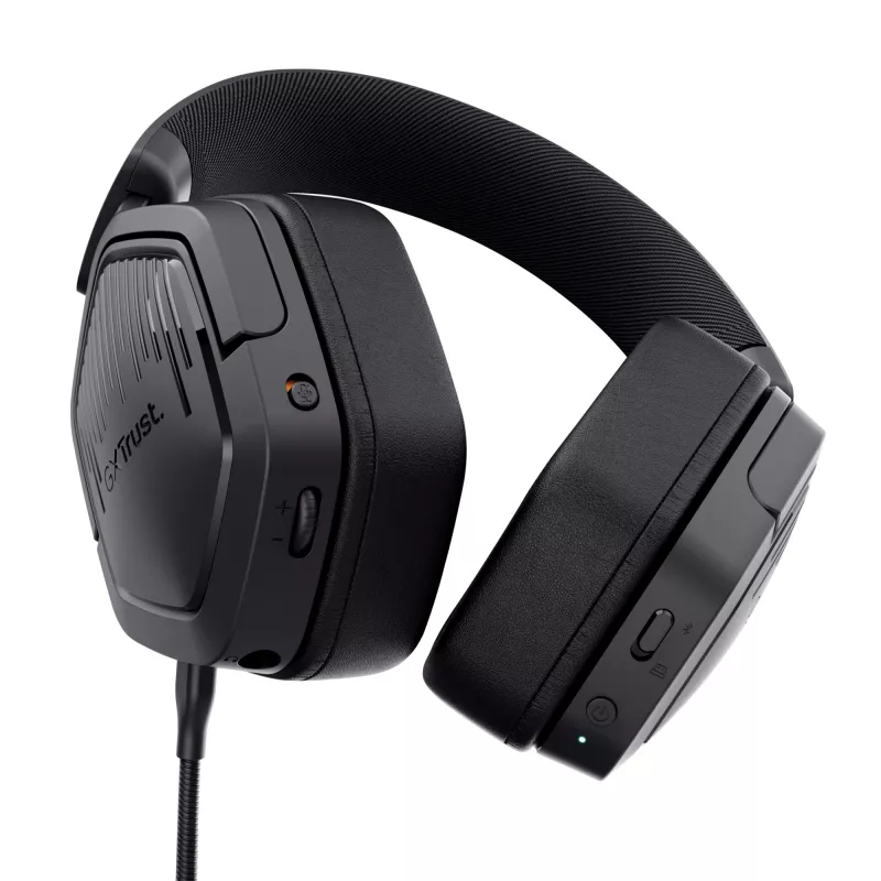 Trust GXT 493 Carus ausinės laidinės ir belaidės, galvos lankas, šalmas, žaidimams, USB Type-C / USB Type-A, Bluetooth, juodos