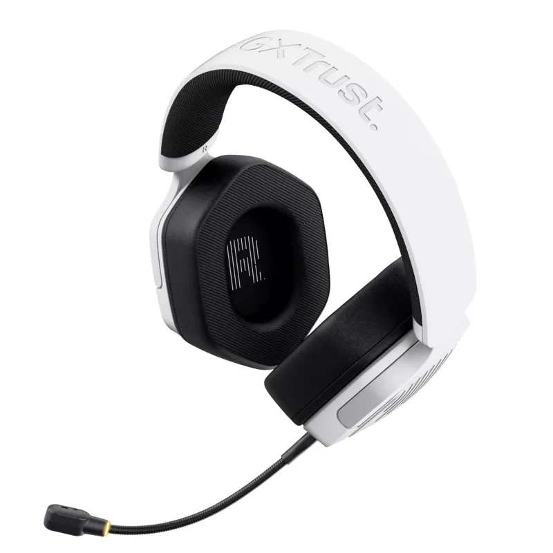 Ausinės Trust GXT 493W Carus belaidės ir laidinės, žaidimų, USB Type-C / USB Type-A Bluetooth, balta