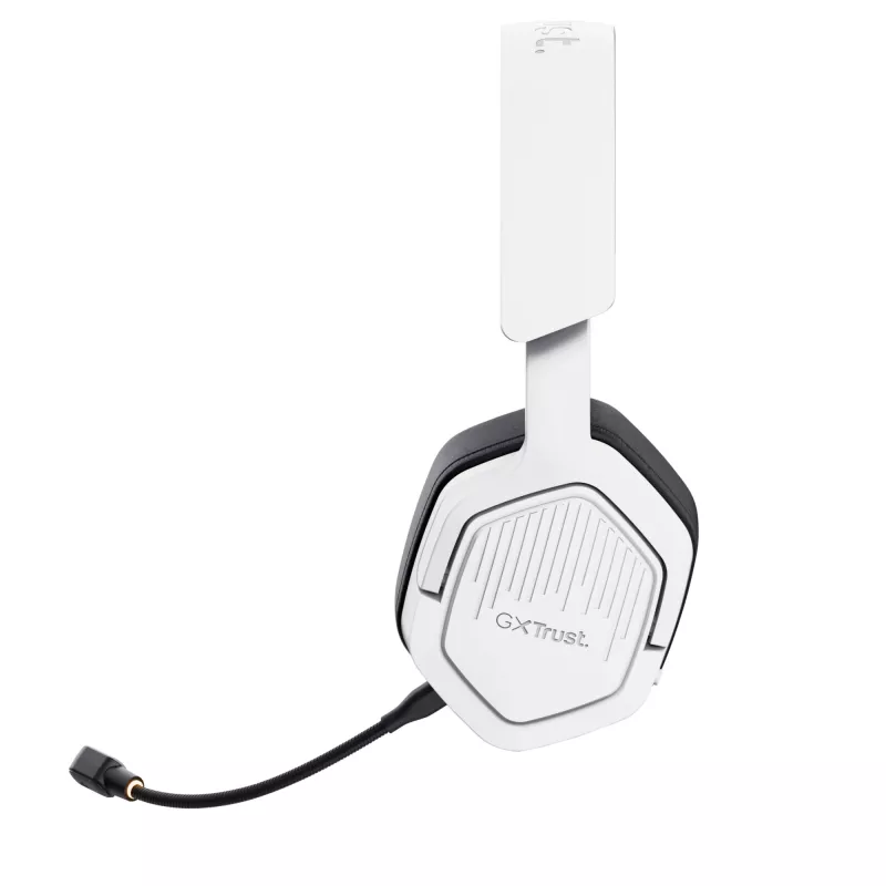Ausinės Trust GXT 493W Carus belaidės ir laidinės, žaidimų, USB Type-C / USB Type-A Bluetooth, balta