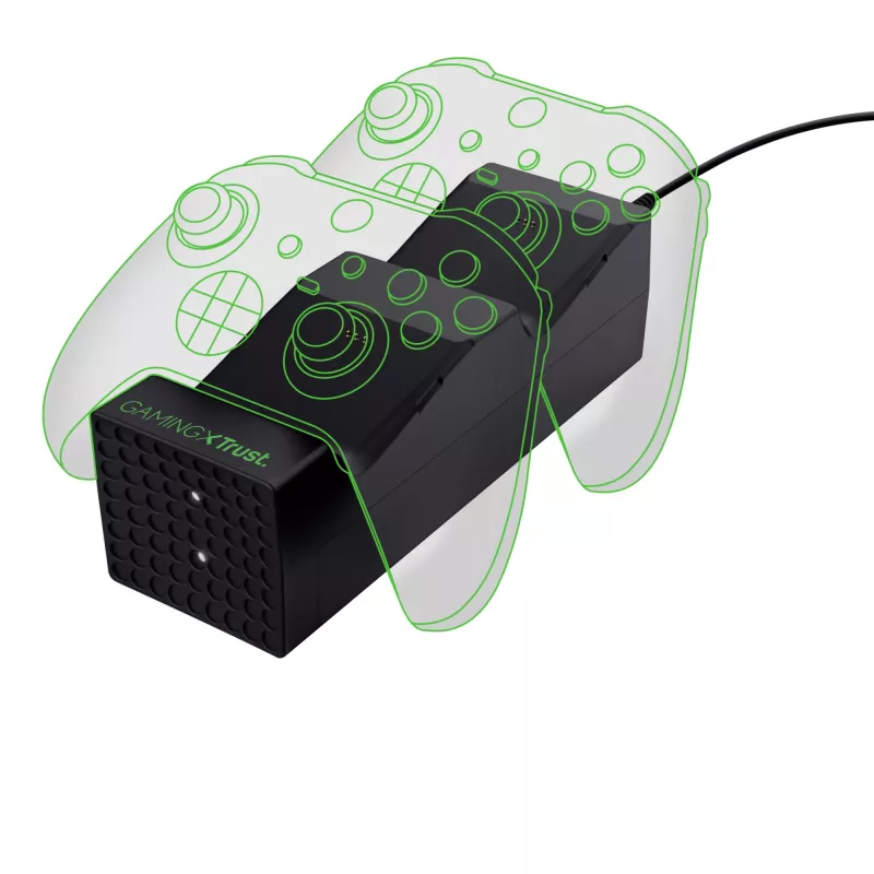 Trust GXT 250 įkrovimo stovelis Xbox Series X|S valdikliams, juodas, USB