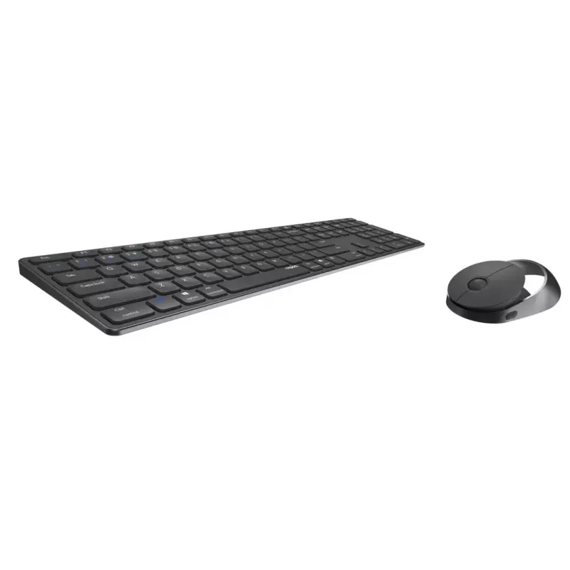 Rapoo 9850M belaidė klaviatūra su pele, RF / Bluetooth, QWERTZ vokiškas išdėstymas, pilka