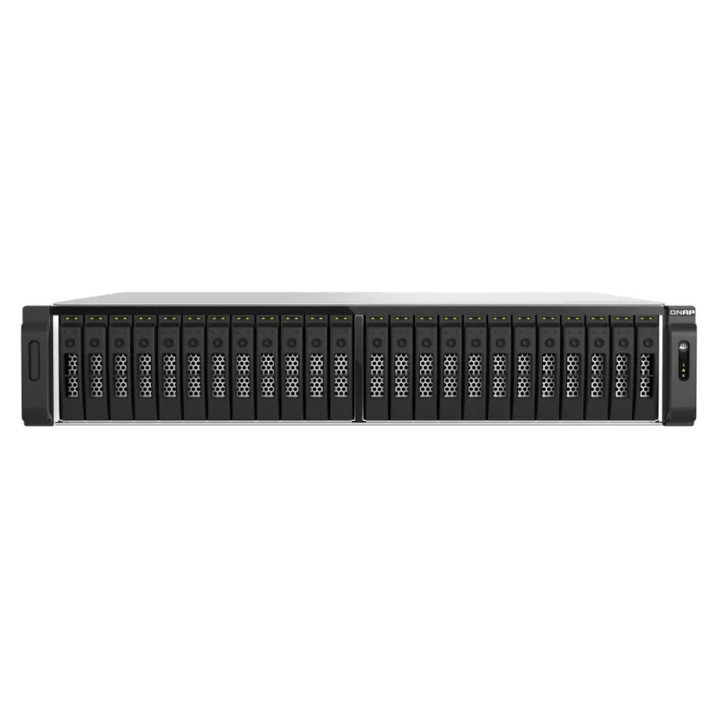 QNAP TS-H3077AFU-R7-64G NAS / saugojimo serveris stelaže (2U) AMD Ryzen™ 5 64 GB DDR5 0 TB QuTS hero juodos, metalinės spalvos