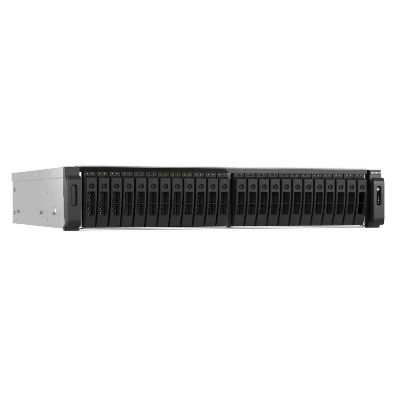 QNAP TS-H3077AFU-R7-64G NAS / saugojimo serveris stelaže (2U) AMD Ryzen™ 5 64 GB DDR5 0 TB QuTS hero juodos, metalinės spalvos
