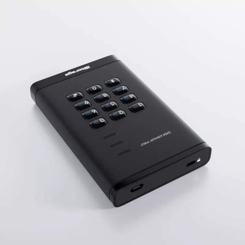 iStorage diskAshur PRO³ HDD 4TB | Saugus nešiojamas kietasis diskas | Atitinka FIPS 140-3 Level 3 | AES-XTS 256 bitų aparatinė šifravimas | Apsaugotas PIN kodu | Nuo OS nepriklausomas | Atitinka GDPR, TAA | Apsauga nuo bruteforce atakų | Atsparus dulkėms 