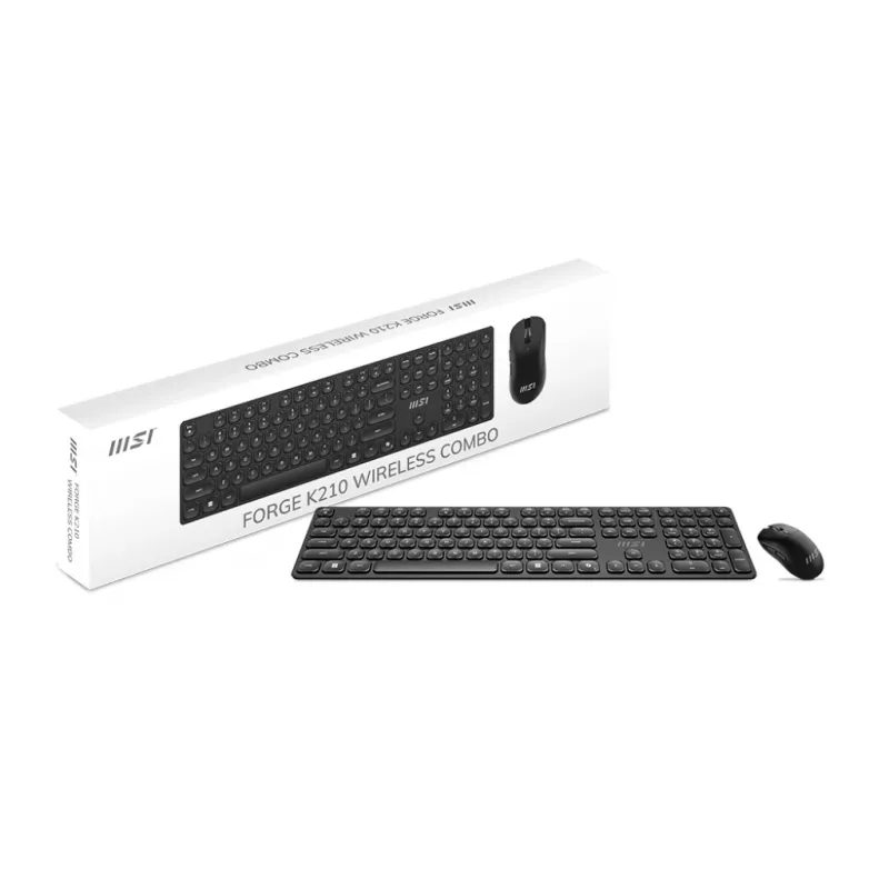 MSI FORGE K210 belaidis klaviatūros ir pelės rinkinys USB juodas