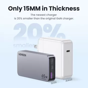 Vidinis įkroviklis UGREEN Nexode Pro 65W GaN kelioninis įkroviklis