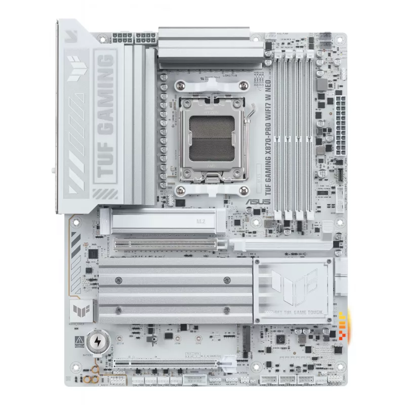 Pagrindinė plokštė ASUS TUF GAMING X870-PRO WIFI7 W NEO, AMD X870, lizdas AM5, ATX, DDR5, 4 DIMM, 256 GB, Wi-Fi 7, 5Gb Ethernet