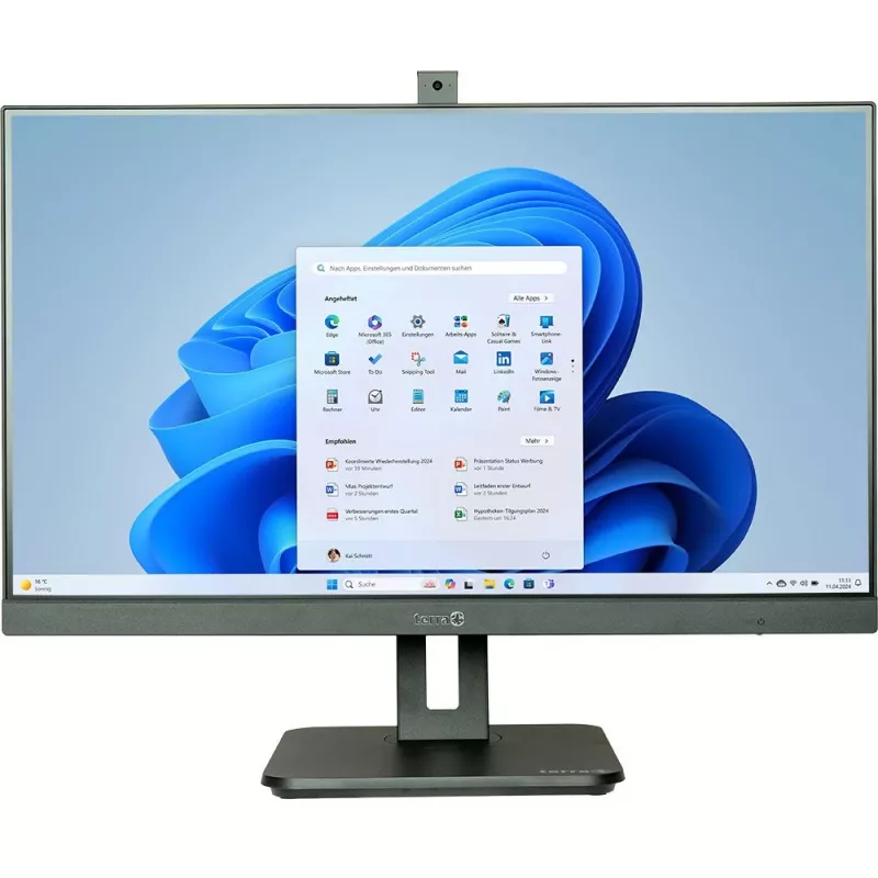 TERRA 1001378 All-in-One kompiuteris su 27 colių Full HD ekranu, Intel Core i5-12400, 8 GB DDR5 RAM, 1 TB SSD, Windows 11 Home, juodas
